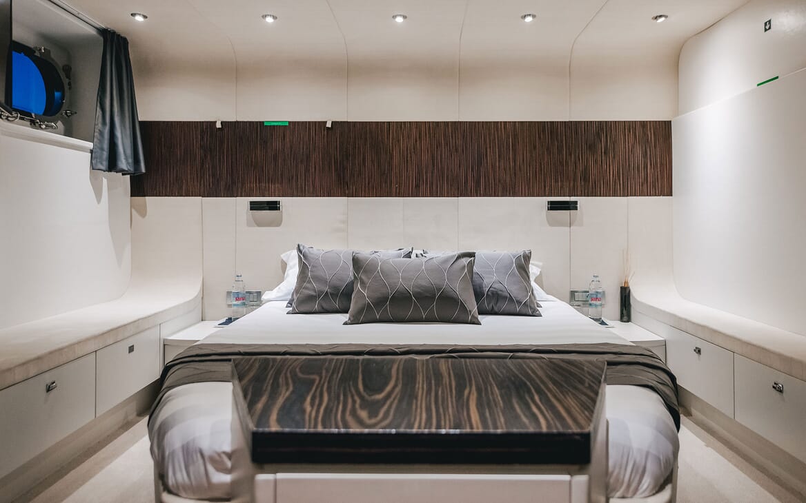 Motor Yacht ONE BLUE Guest Double Stateroom Bed