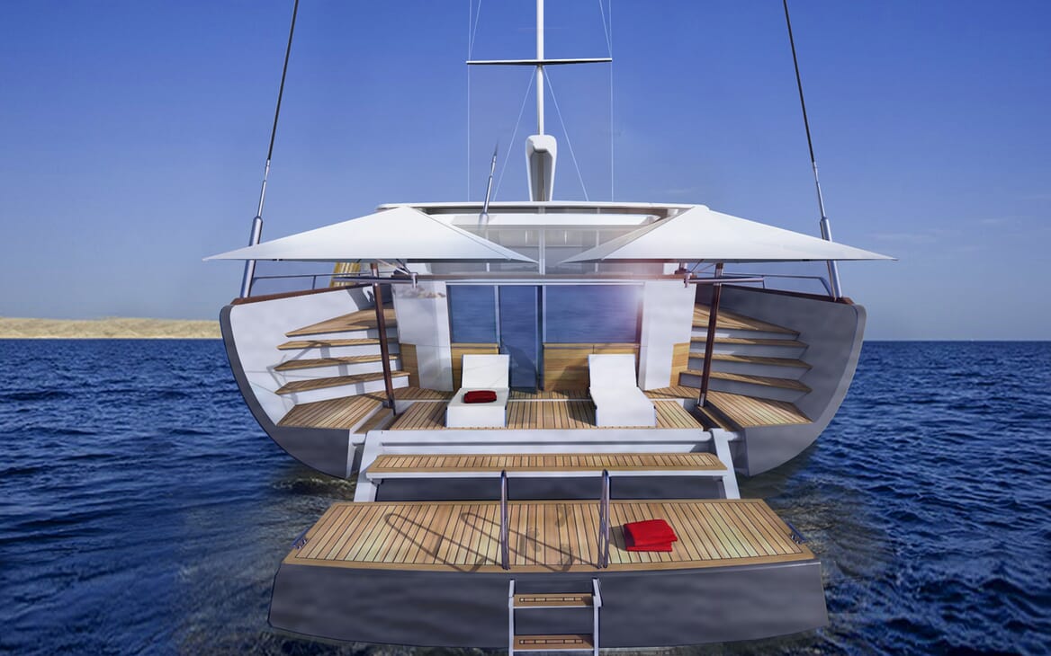 Sailing Yacht Beiderbeck aft shot