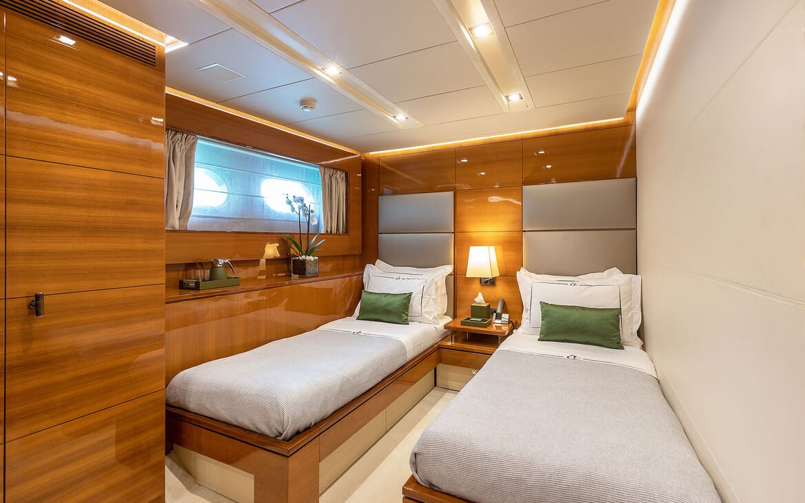 Luxury motor yacht Apmonia stateroom interiors