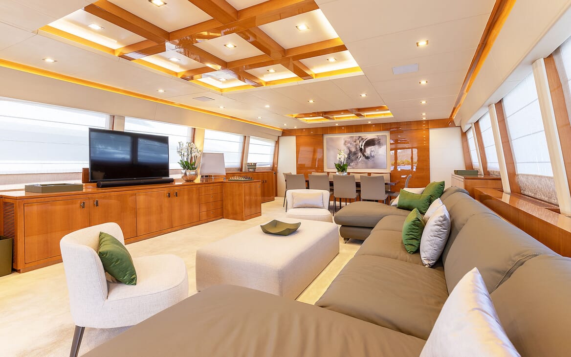 Fly motor yacht Apmonia featuring interior styling