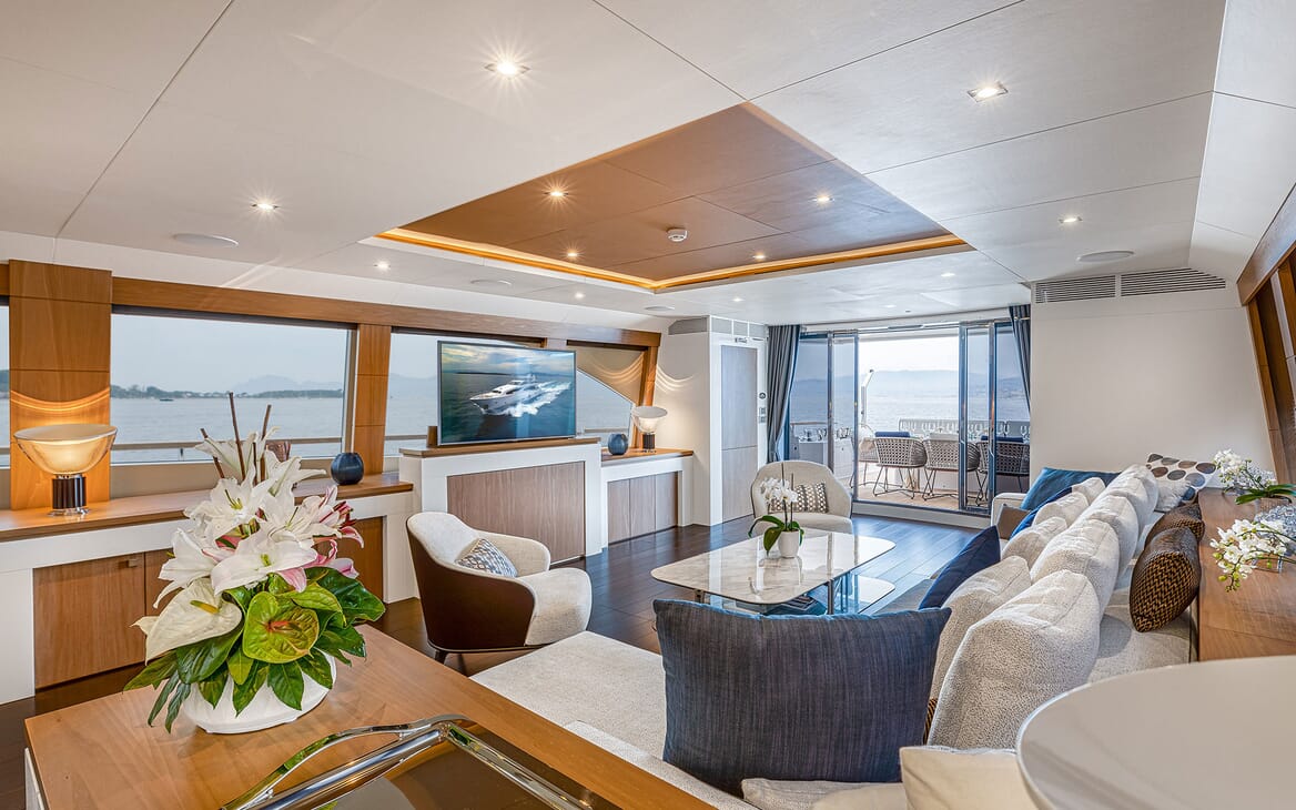 Modern interior of luxury yacht Millesime
