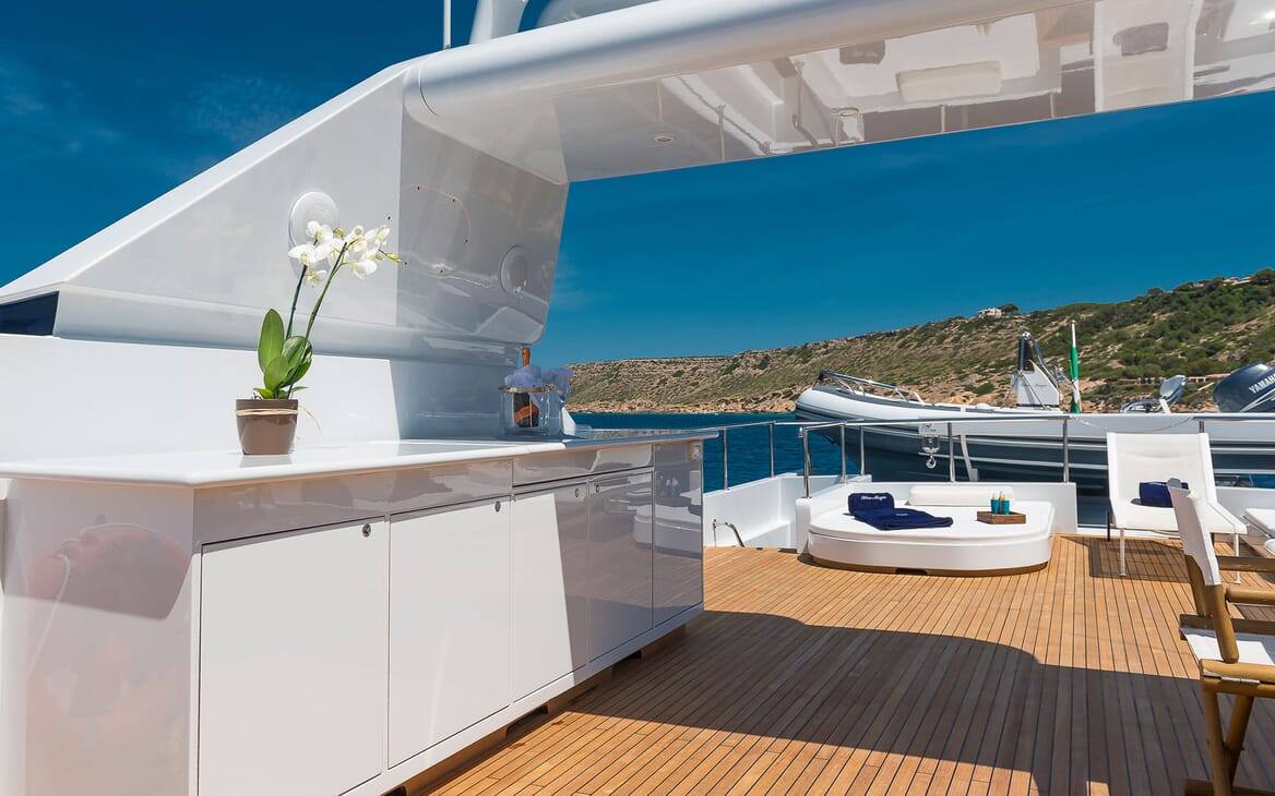 Motor Yacht BLUE MAGIC Sun Deck Tender and Sunpads