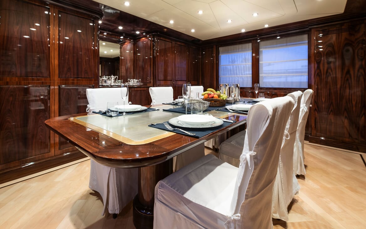 Motor Yacht BLUE MAGIC Main Deck Dining Room