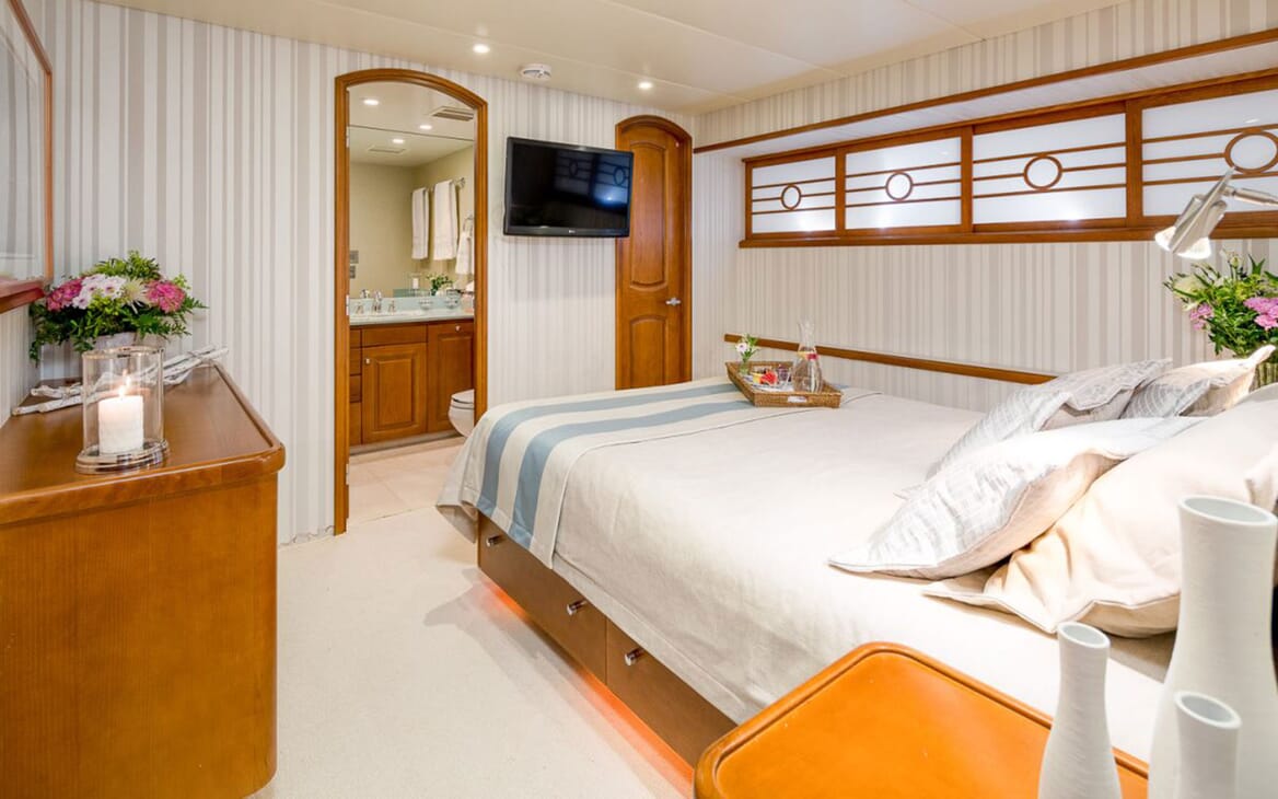 Spacious interior layours onboard Christensen yacht Daydream