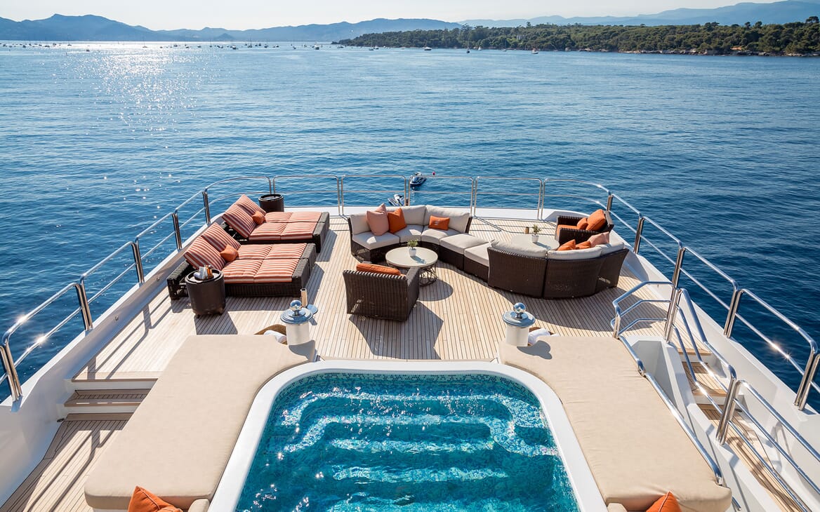 Motor Yacht LUCKY LADY Sun Deck Sun Pads and Seating