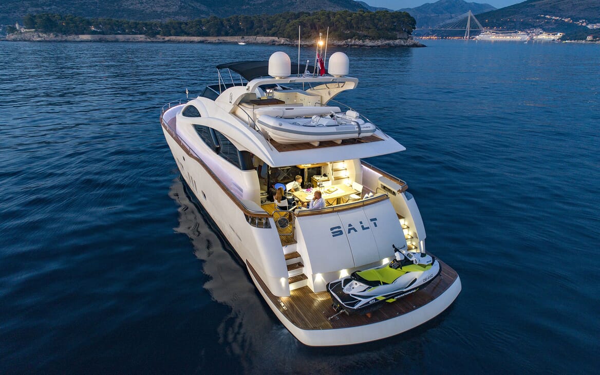 Motor Yacht SALT Evening Aft with Jetski