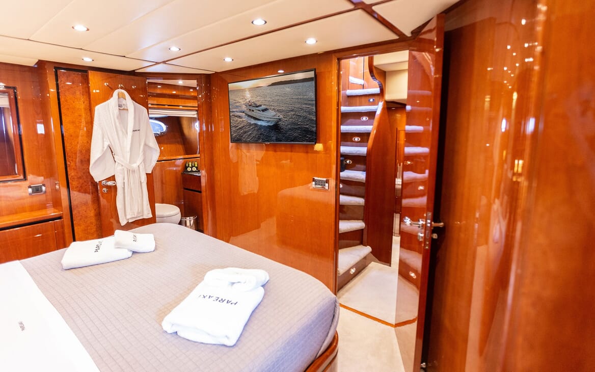 Motor Yacht PAREAKI Master Stateroom to Hallway
