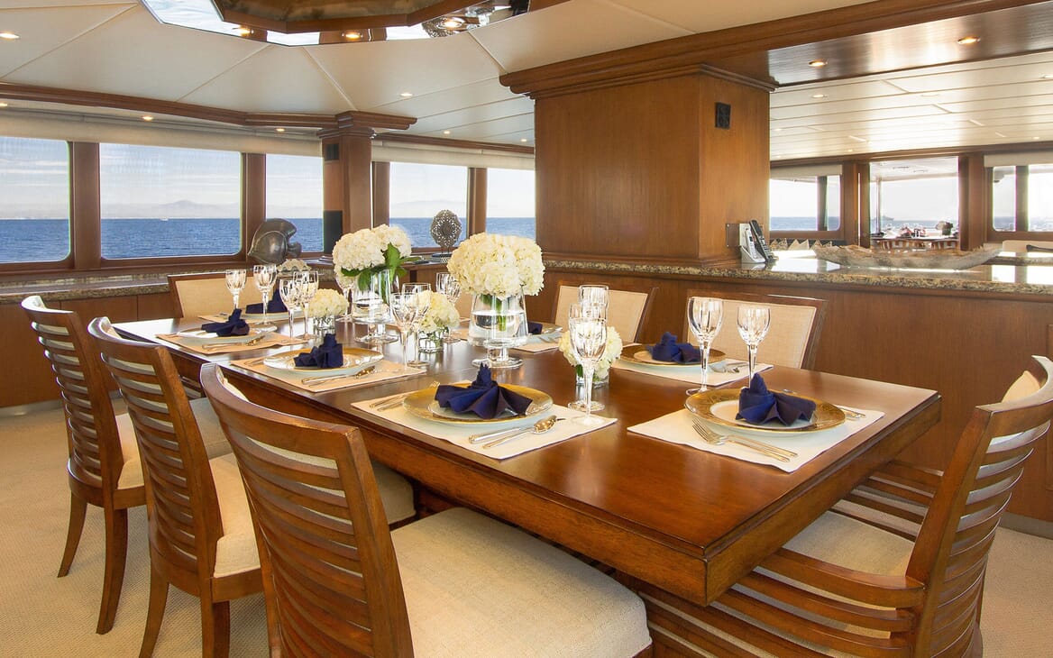 Motor Yacht SERENITY 122 Main Salon Dining Table