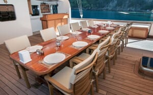 Sailing Yacht TERSANE Deck Dining Table