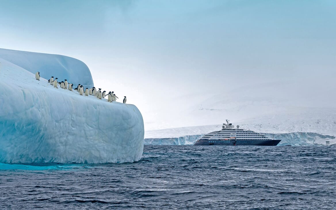 Motor Yacht SCENIC ECLIPSE Exterior With Iceberg and Penguins