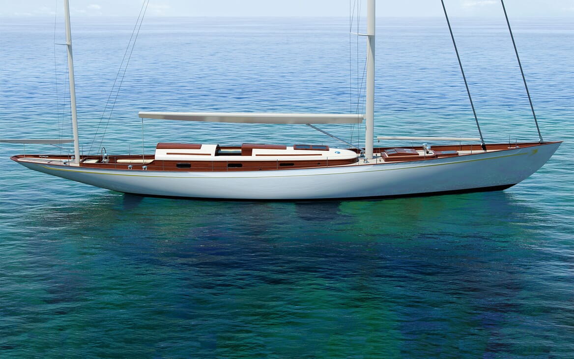 Sailing Yacht FARILIE Side On Profile Rendering