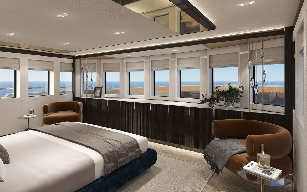Motor Yacht PROJECT PN 116 Full Beam Stateroom Render