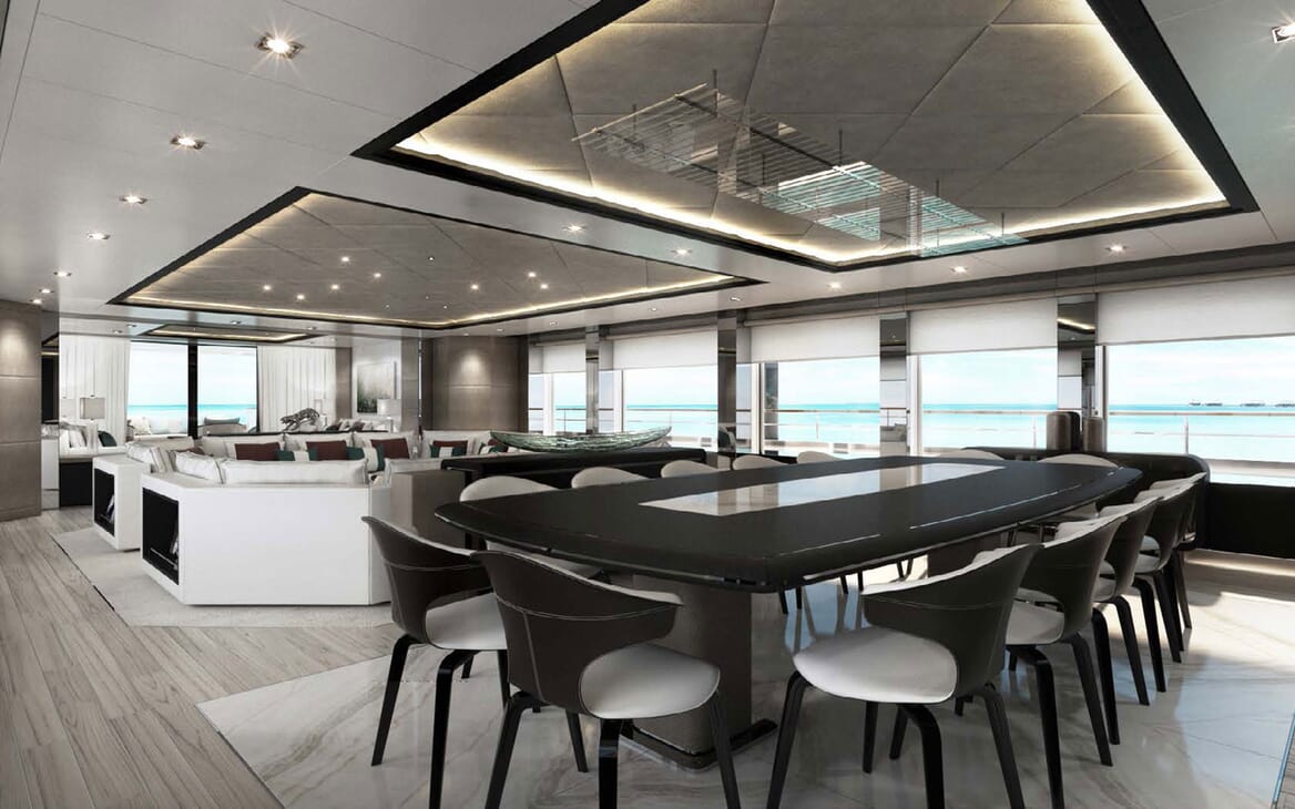 Motor Yacht MAJESTY 175 Main Deck Dining Table