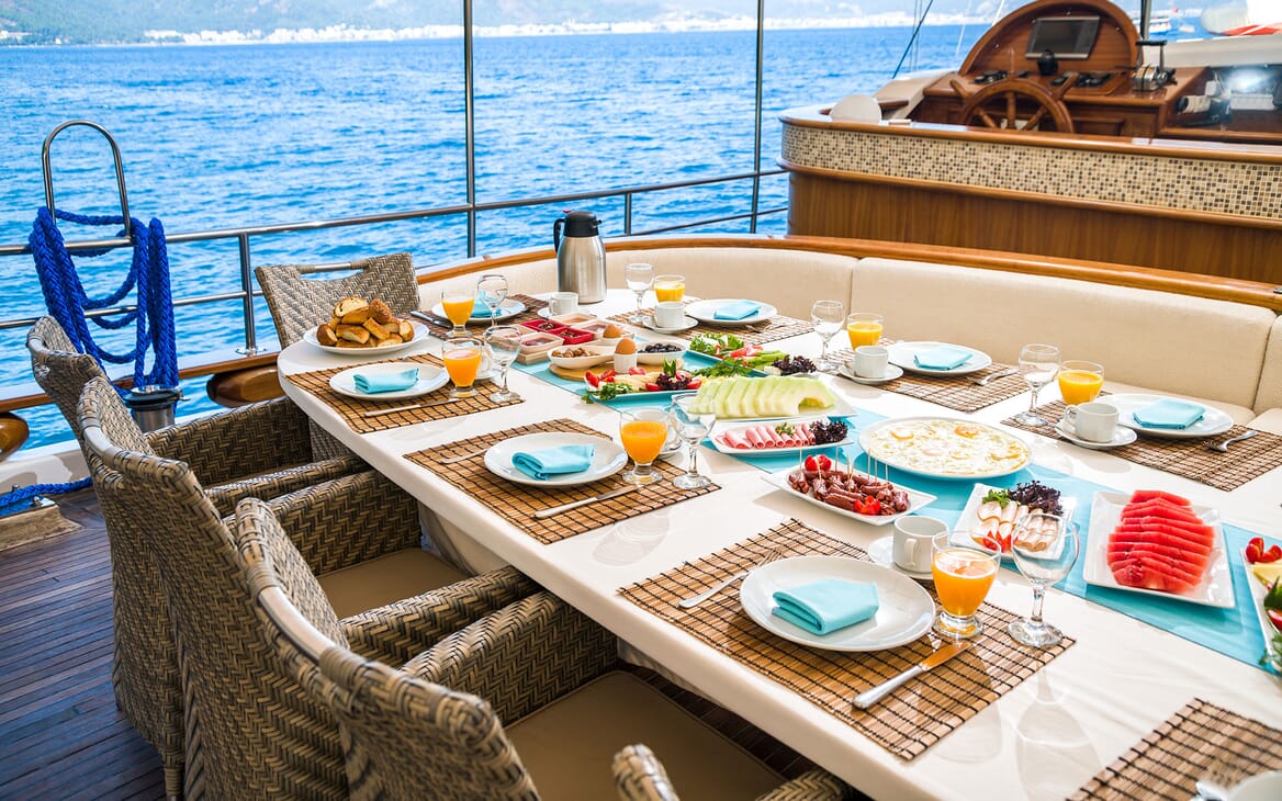 Sailing Yacht S NUR TAYLAN Al Fresco Breakfast