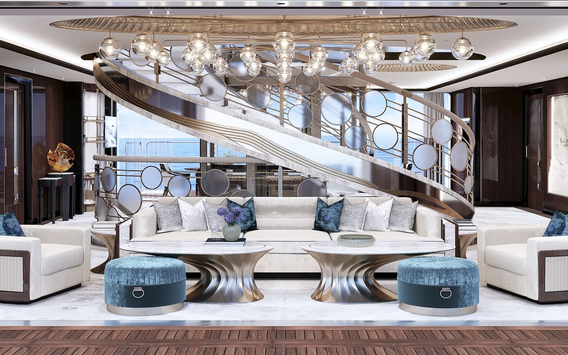 Motor Yacht VAST 72M Stairway Lounge