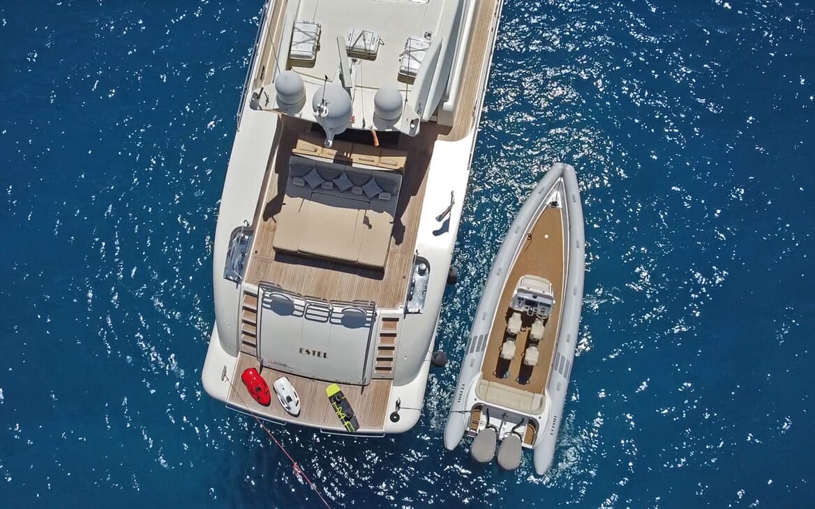 Motor Yacht ESTEL Exterior Aft Deck With Tender