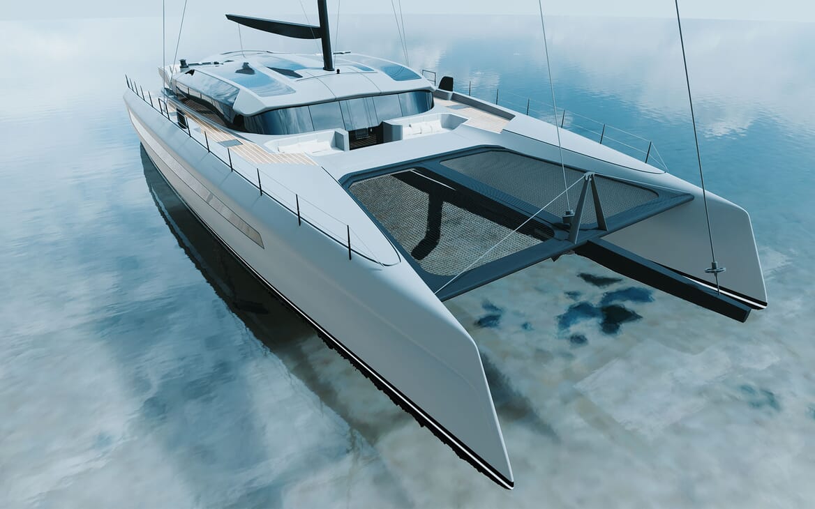 Conceptual design of the catamaran yacht construction Slyder 80