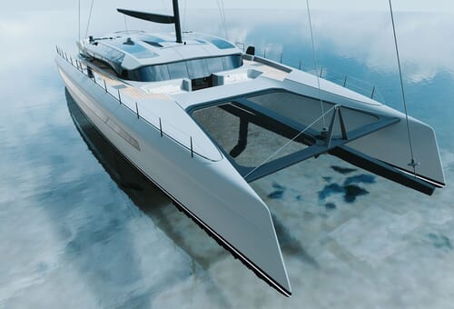 Conceptual design of the catamaran yacht construction Slyder 80