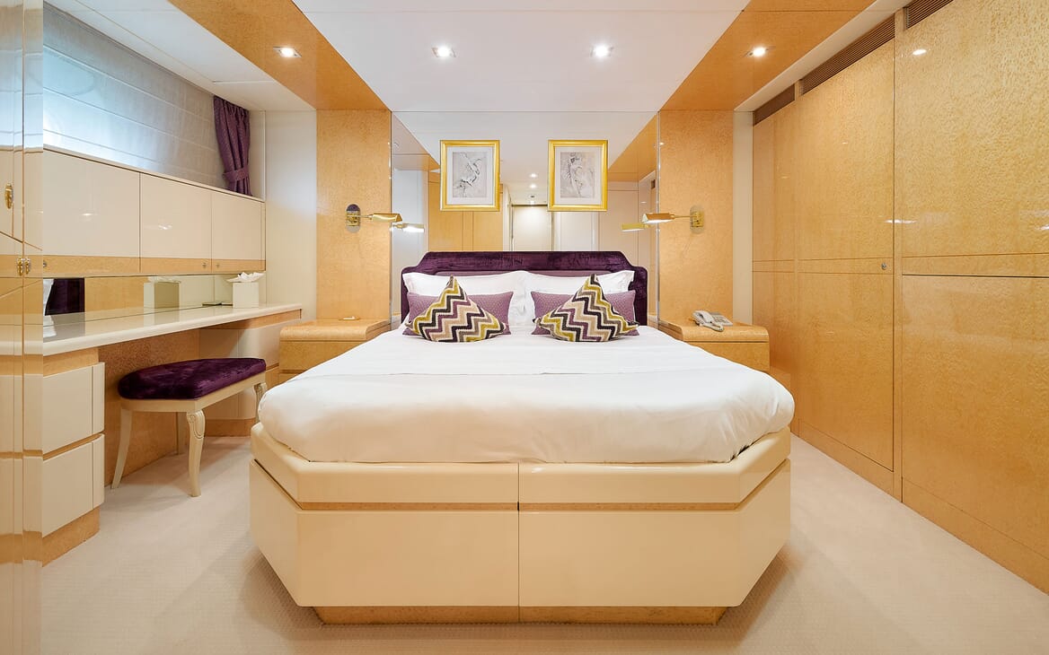 Motor Yacht LADYSHIP Guest Stateroom Bed