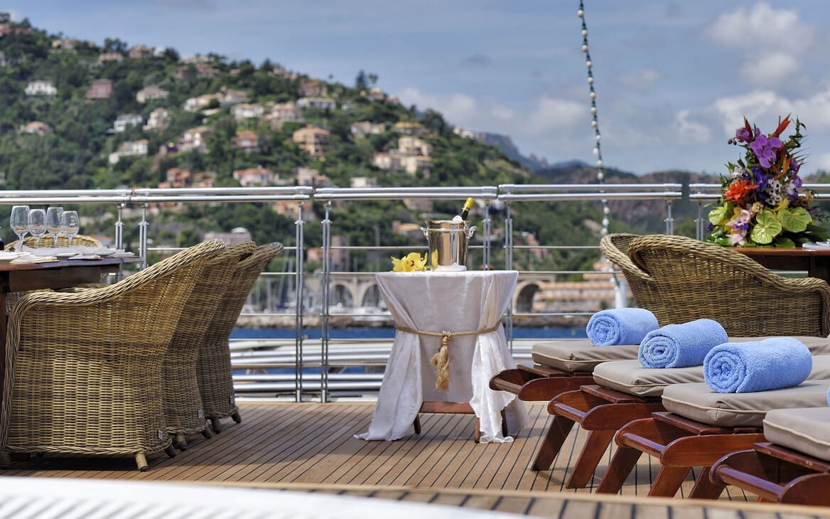 Motor Yacht CHRISTINA O Sun Deck Detail
