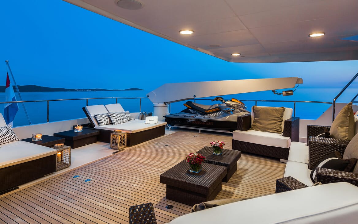 Motor Yacht Brazil outdoor seating area