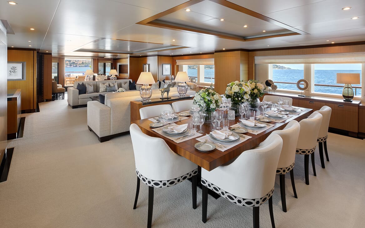 Motor Yacht ANDREAS L Main Saloon and Dining