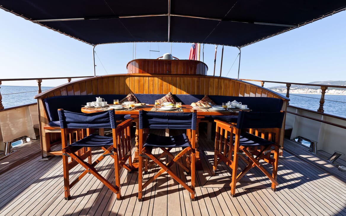 Sailing Yacht TIGERLILY OF CORNWALL Deck Al Fresco Dining