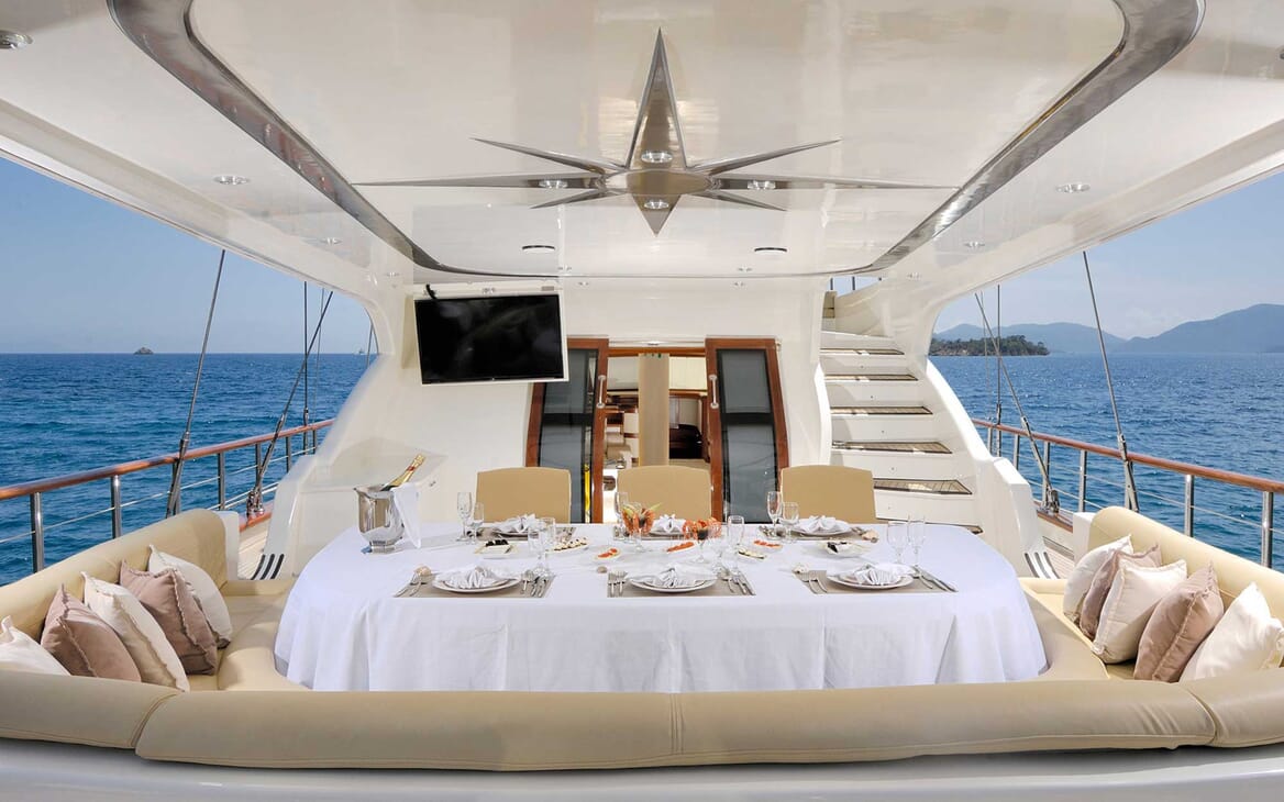 Sailing Yacht Alessandro outdoor dining area