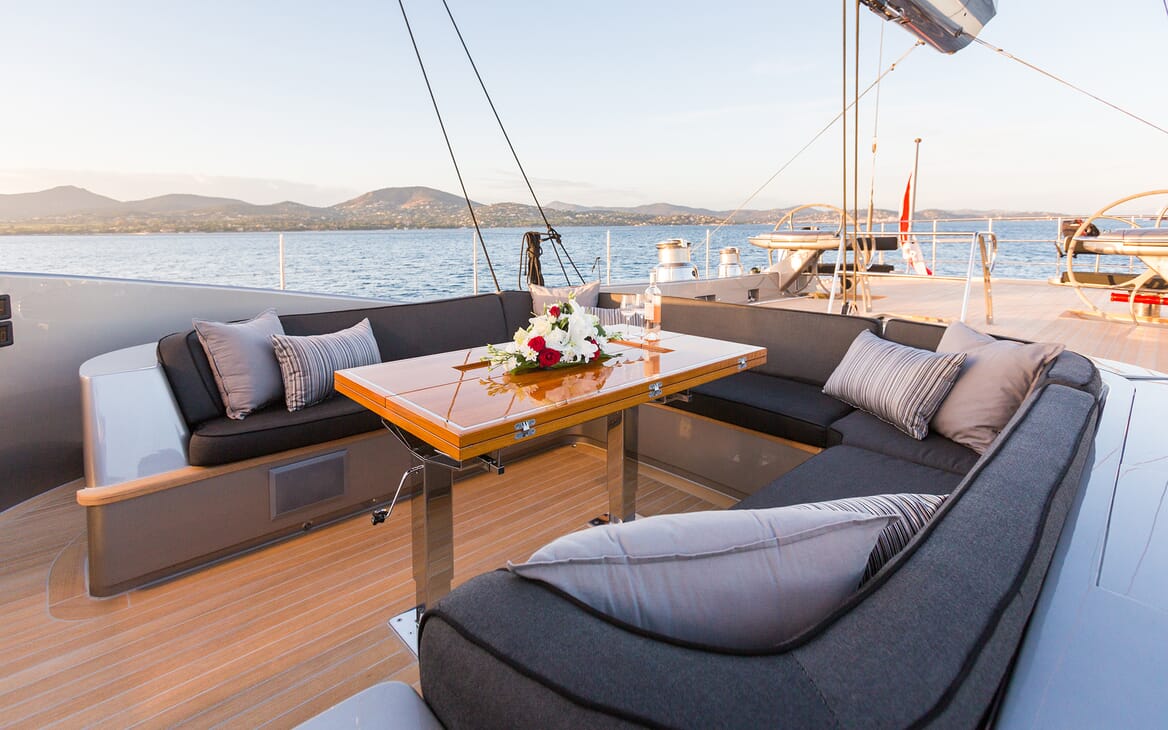 Sailing Yacht A Sulana Dining on Deck