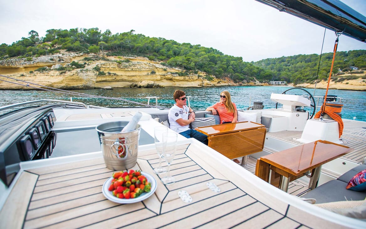 Sailing Yacht PH3 outdoor seating area