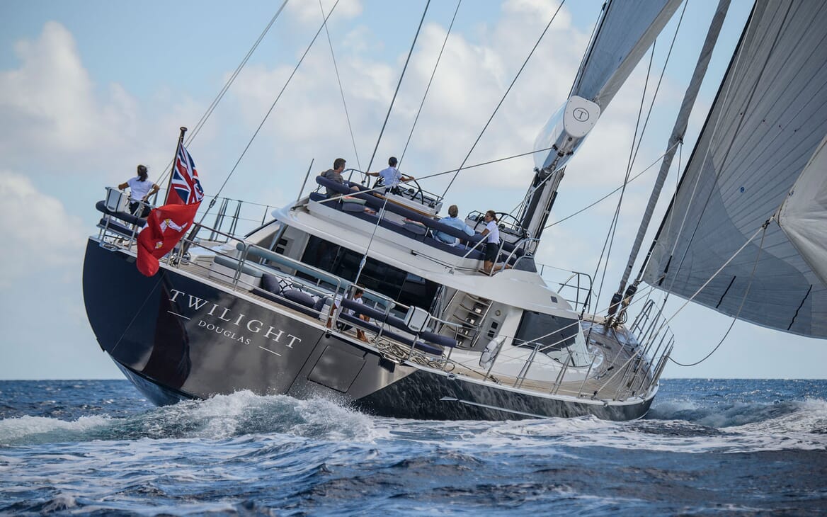 Sailing Yacht TWILIGHT Exterior Aft Underway