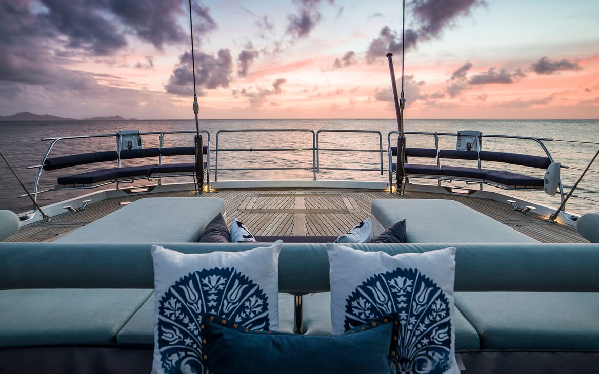 Sailing Yacht TWILIGHT Aft Deck Sun Set