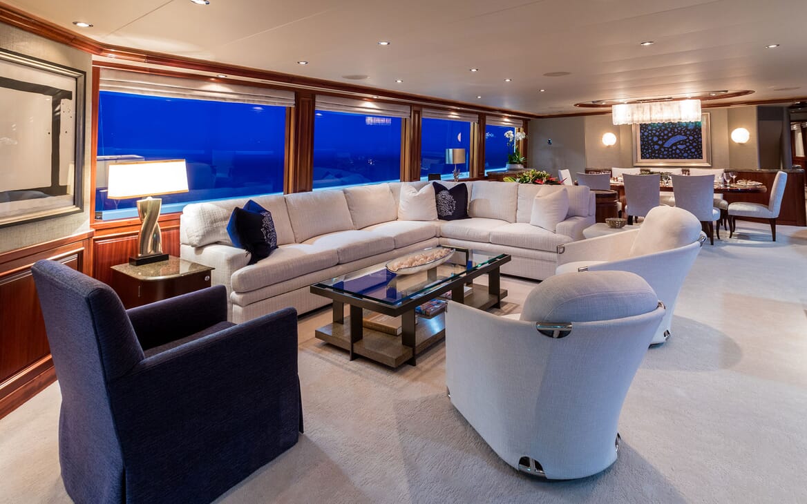 Motor Yacht ALL IN Main Saloon and Dining Table
