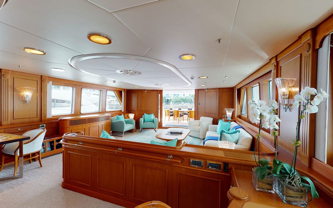 Luxury superyacht Adytum dining area