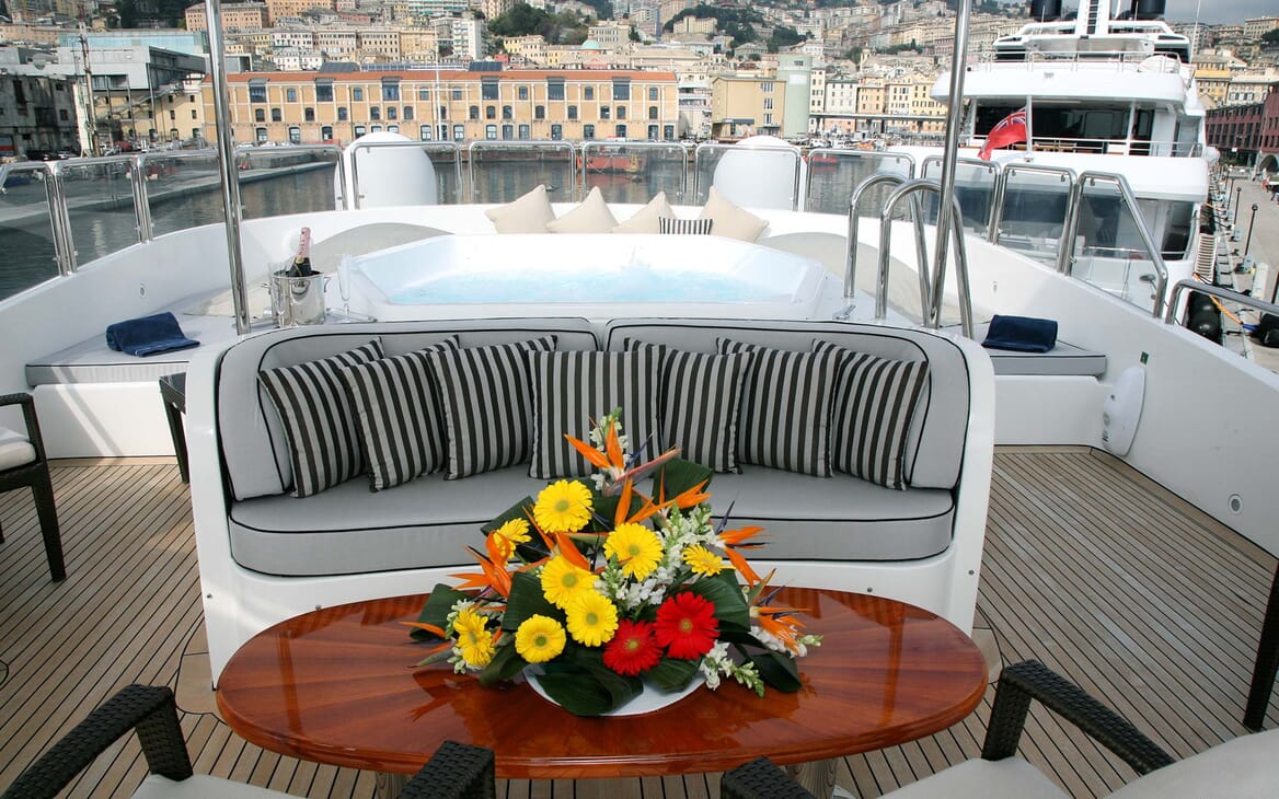 Motor Yacht Satine outside seating area