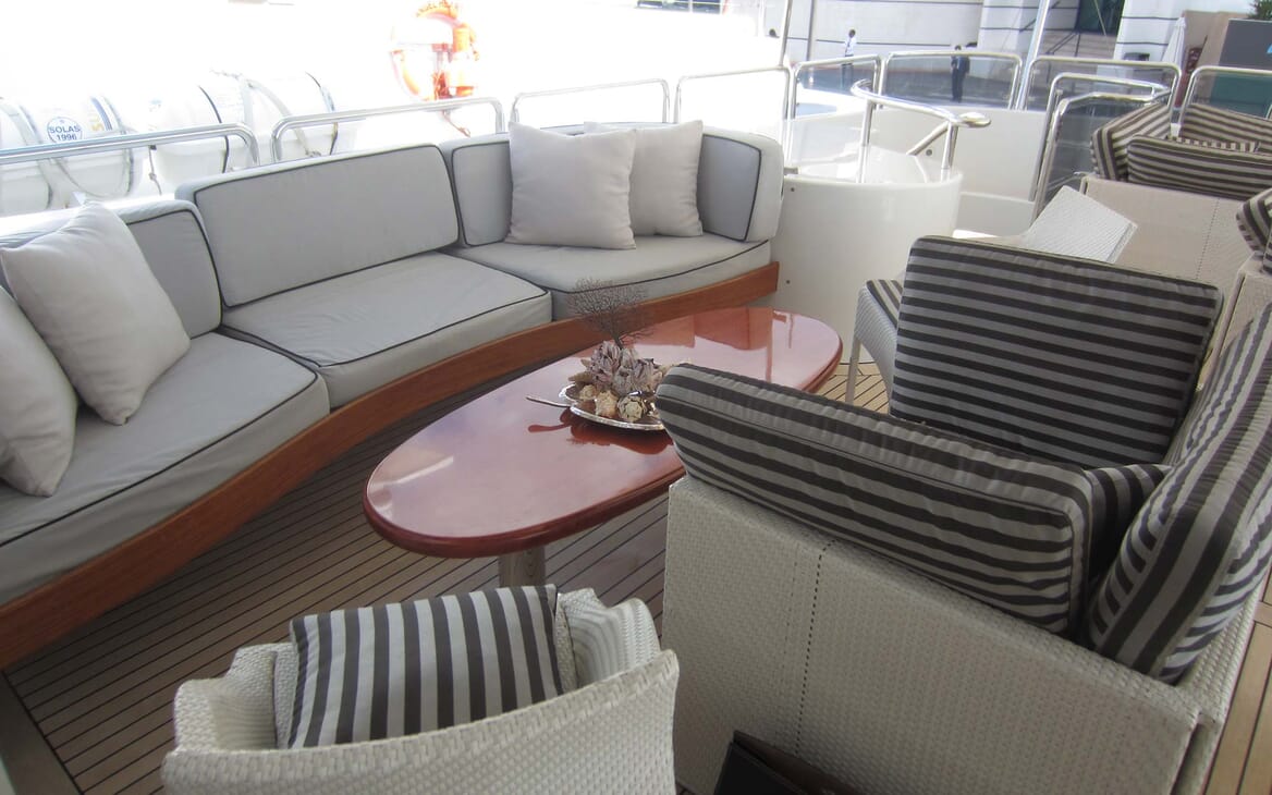 Motor Yacht Satine outside seating area