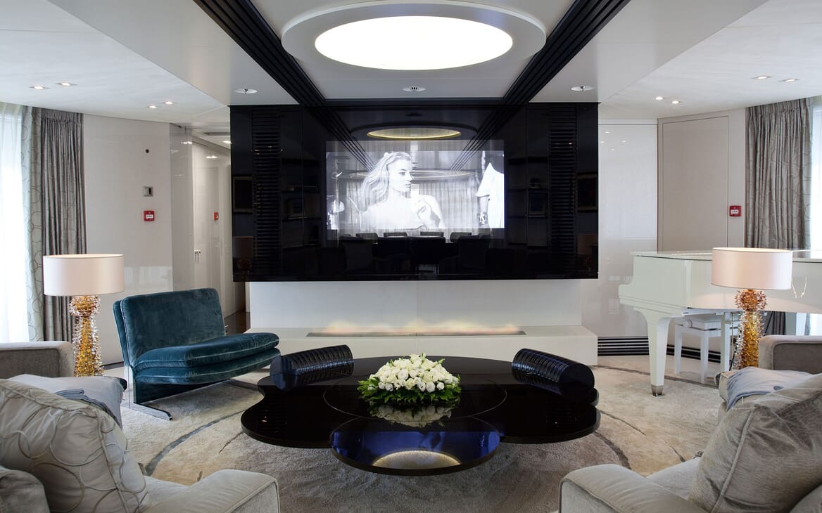 Motor Yacht QUITE ESSENTIAL Main Saloon Cinema